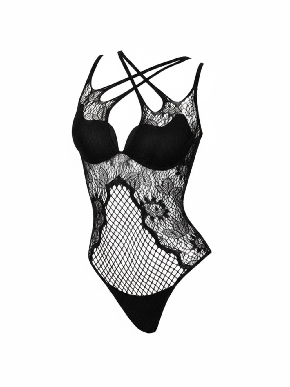Sexy Mesh Lingerie Sexy Black Onesie - Picture 2 of 6